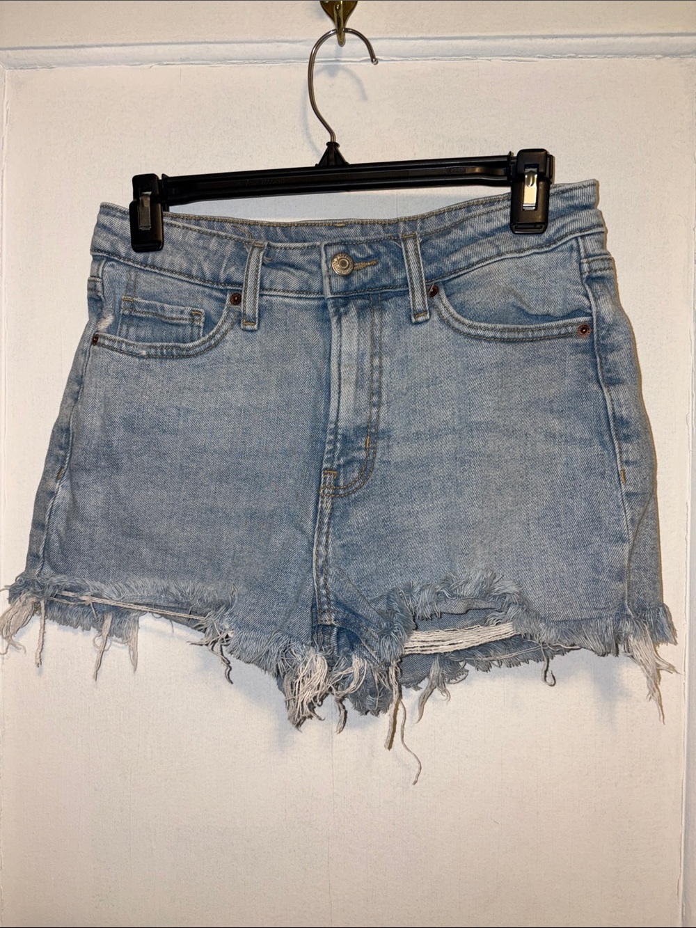 Old Navy Light Blue Frayed Hem Denim Shorts